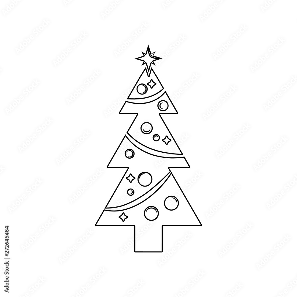 Poster christmas pine tree icon. element of winter for mobile concept and web apps icon. outline, thin line