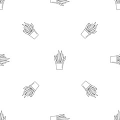 Cacti pot pattern seamless vector repeat geometric for any web design