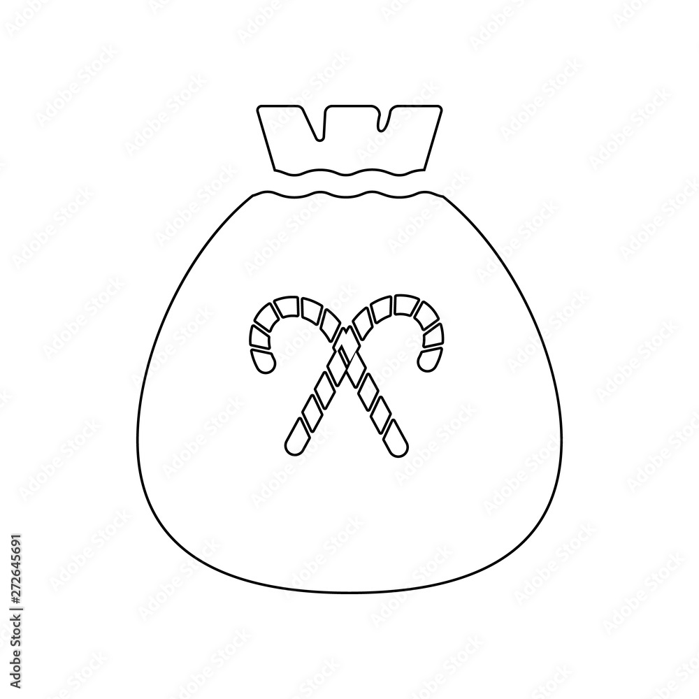 Aufkleber bag of candies icon. element of winter for mobile concept and web apps icon. outline, thin line icon