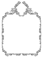 Vintage Ornament Greeting Card, Ornamental Frame.