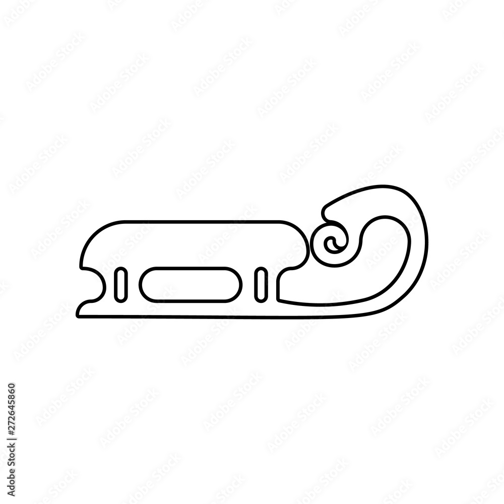 Poster sledge icon. element of winter for mobile concept and web apps icon. outline, thin line icon for web