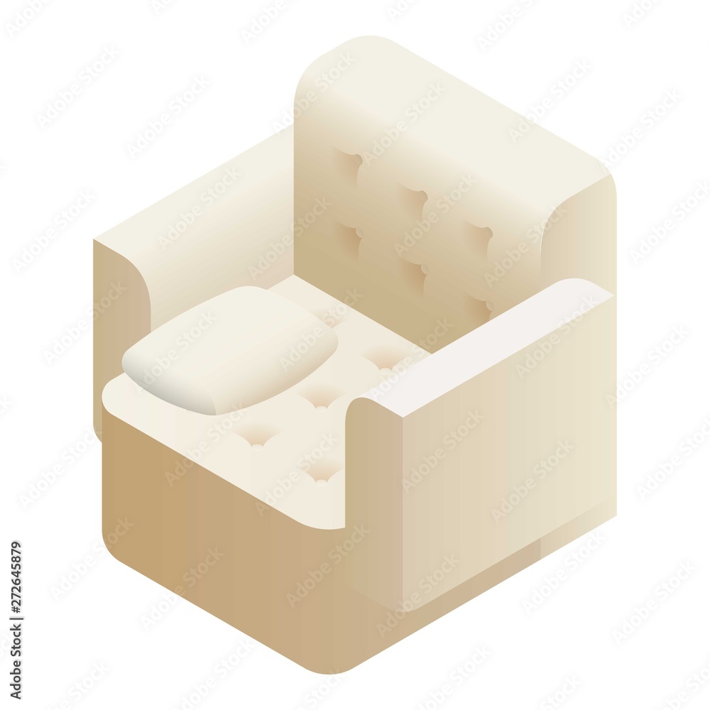 Poster soft armchair icon. isometric of soft armchair vector icon for web design isolated on white backgrou