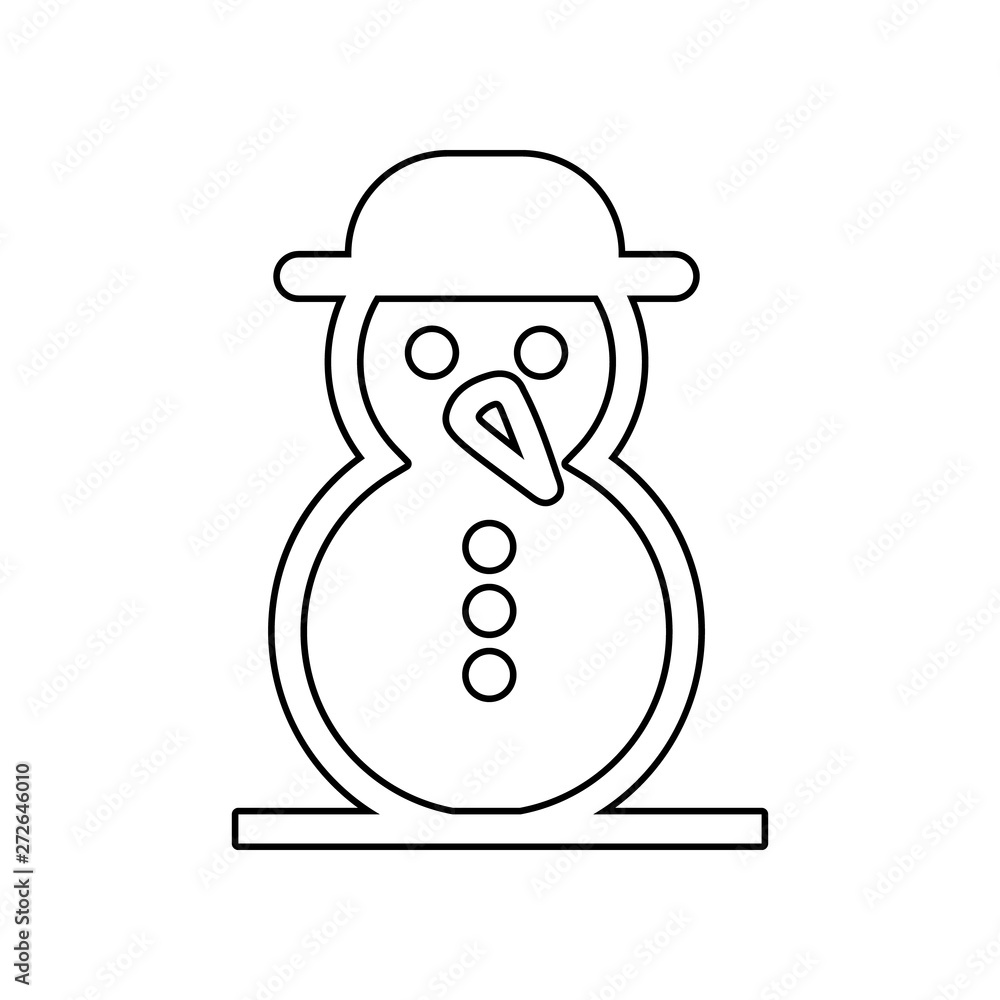 Poster Snowman icon. Element of winter for mobile concept and web apps icon. Outline, thin line icon for website design and development, app development
