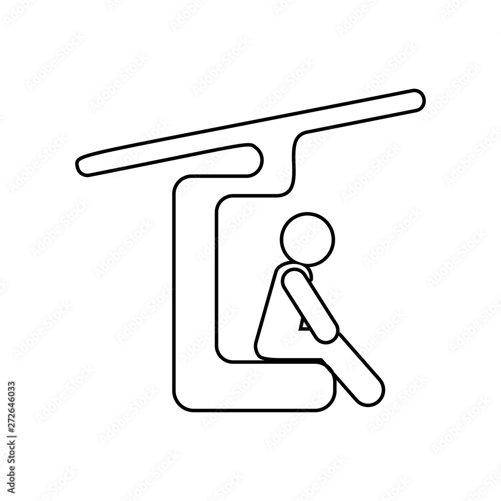Poster ski lift icon. element of winter for mobile concept and web apps icon. outline, thin line icon for w