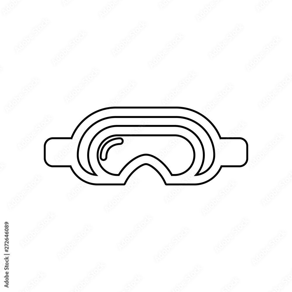 Poster protective goggles icon. element of winter for mobile concept and web apps icon. outline, thin line 