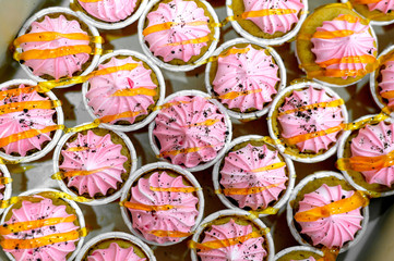 closeup cupcake. top view