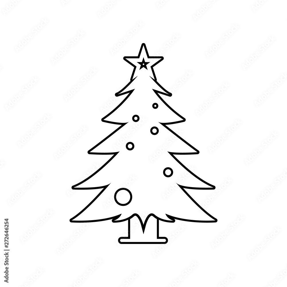 Poster christmas pine tree icon. element of winter for mobile concept and web apps icon. outline, thin line