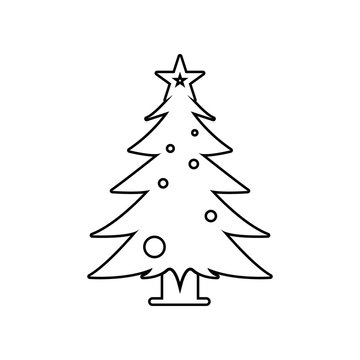 Christmas pine tree icon. Element of winter for mobile concept and web apps icon. Outline, thin line icon for website design and development, app development