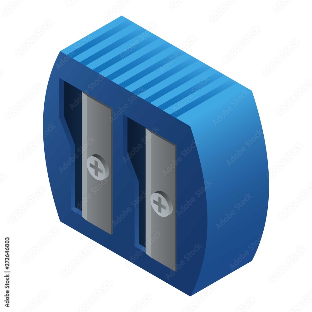 Poster double sharpener icon. isometric of double sharpener vector icon for web design isolated on white ba