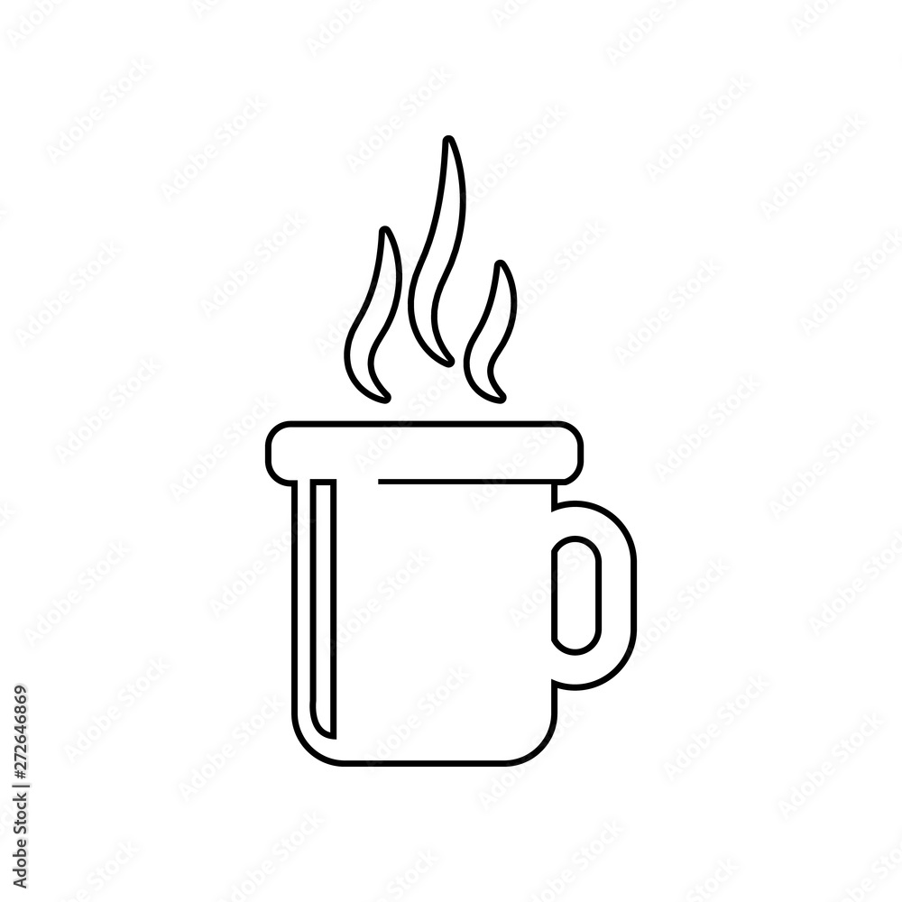 Poster hot tea cup icon. element of winter for mobile concept and web apps icon. outline, thin line icon fo
