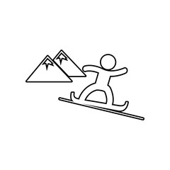 Fototapeta na wymiar Snowboarder icon. Element of winter for mobile concept and web apps icon. Outline, thin line icon for website design and development, app development