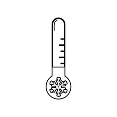 Cold thermometer and snowflake filled line icon. Element of winter for mobile concept and web apps icon. Outline, thin line icon for website design and development, app development