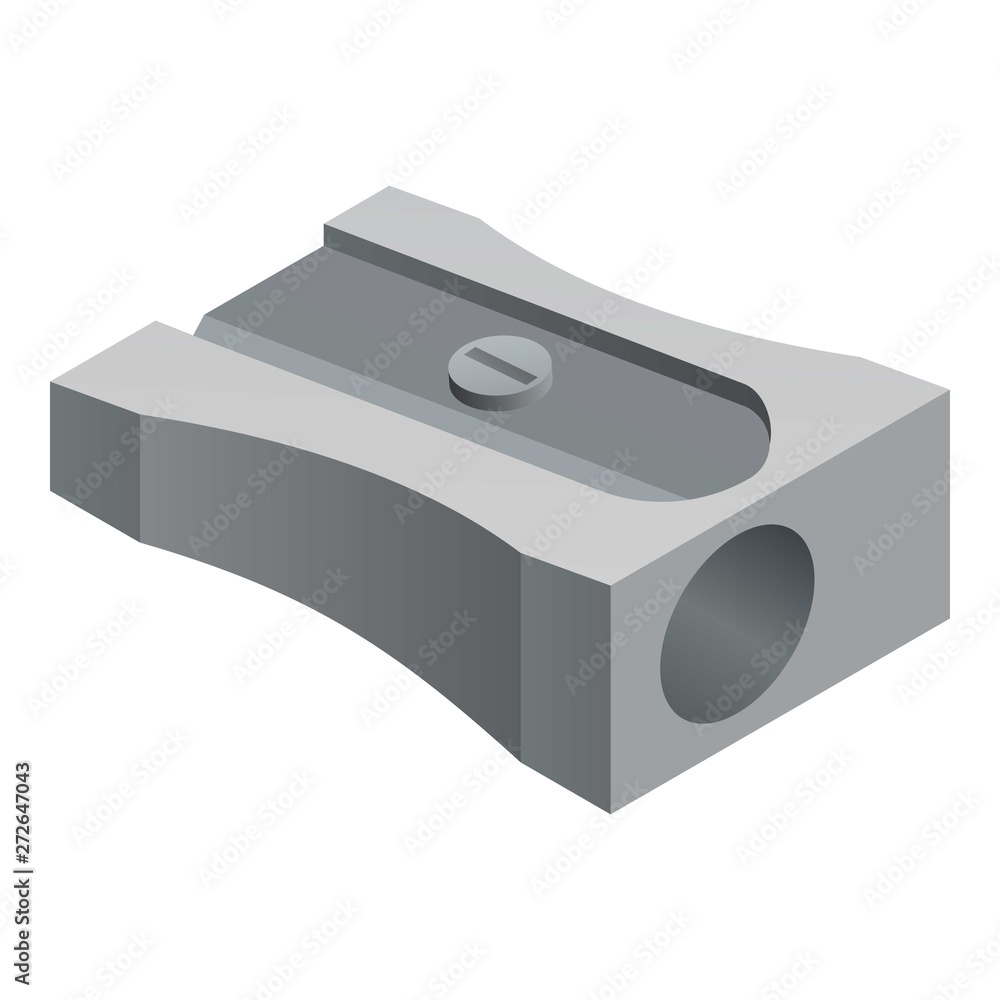 Poster metal sharpener icon. isometric of metal sharpener vector icon for web design isolated on white back