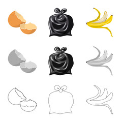 Vector design of dump  and sort icon. Collection of dump  and junk stock symbol for web.