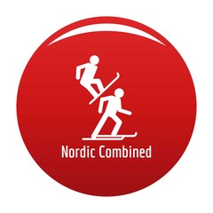 Nordic combined icon. Simple illustration ofnordic combined vector icon for any design red