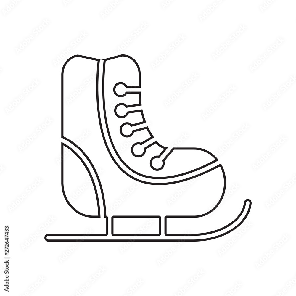 Poster skates icon. element of winter for mobile concept and web apps icon. outline, thin line icon for web
