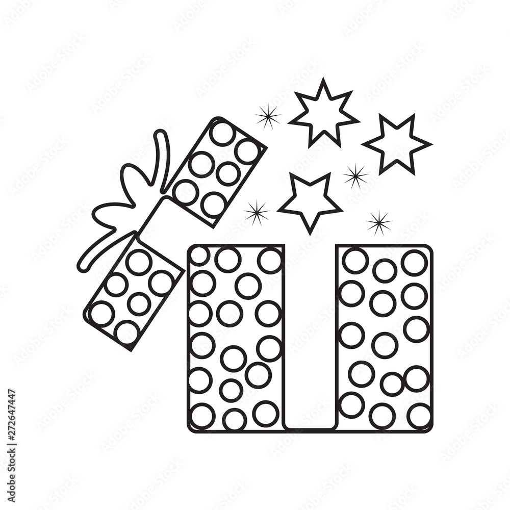 Fototapete present box sign icon. element of winter for mobile concept and web apps icon. outline, thin line ic