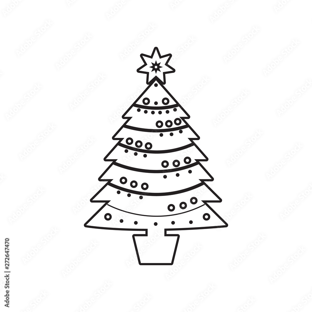 Poster christmas pine tree icon. element of winter for mobile concept and web apps icon. outline, thin line