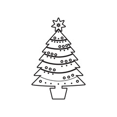 Christmas pine tree icon. Element of winter for mobile concept and web apps icon. Outline, thin line icon for website design and development, app development