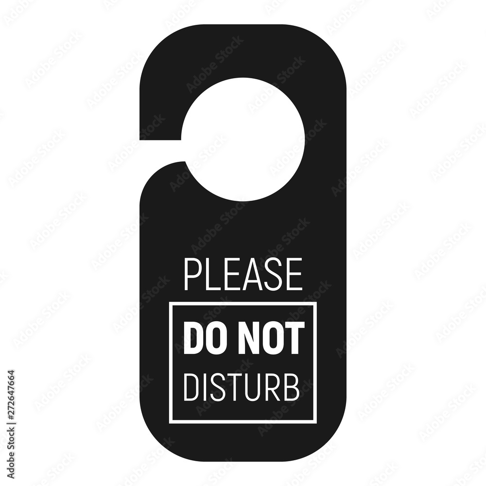 Poster please do not disturb hanger icon. simple illustration of please do not disturb hanger vector icon f
