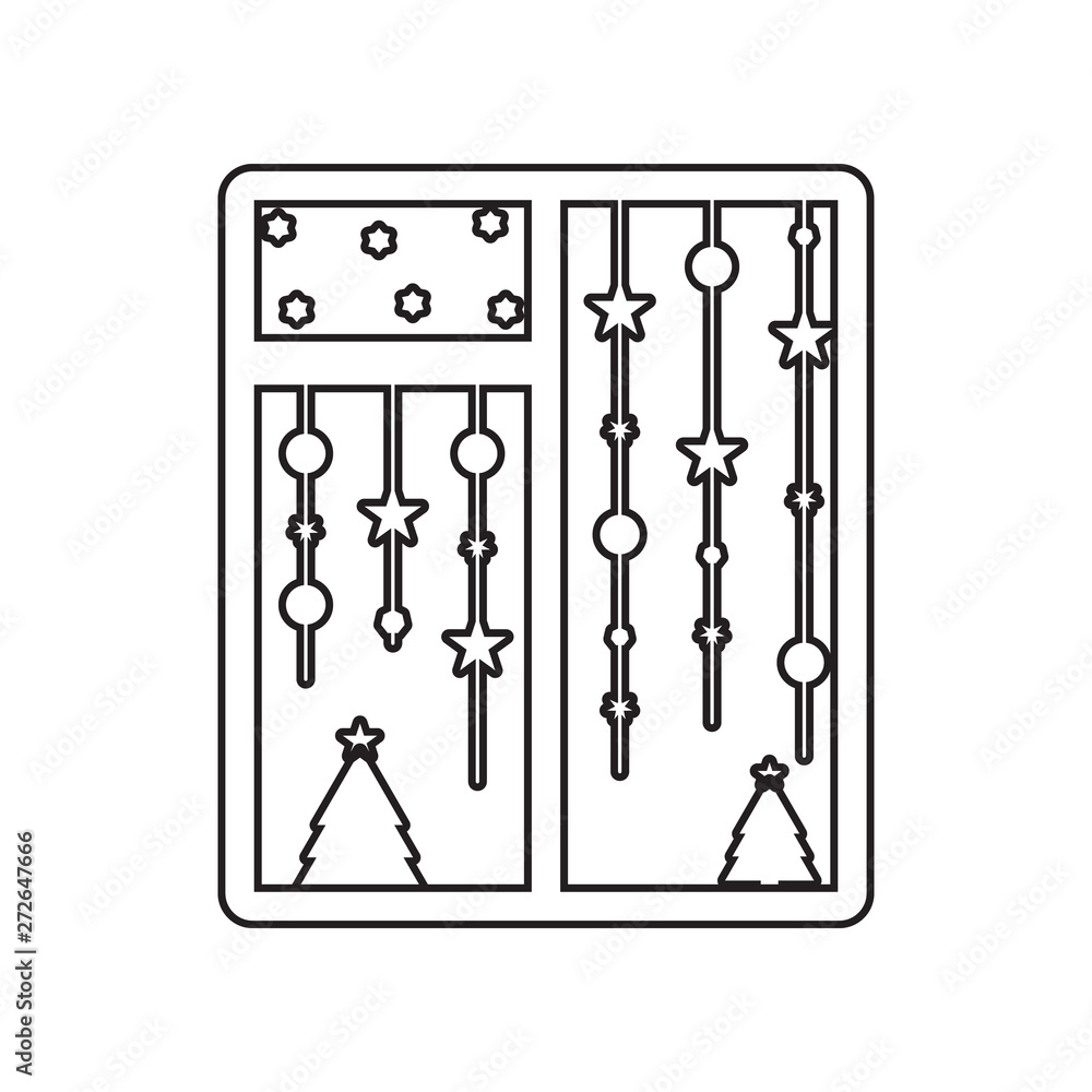 Poster christmas window icon. element of winter for mobile concept and web apps icon. outline, thin line ic