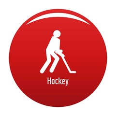 Hockey icon. Simple illustration of hockey vector icon for any design red
