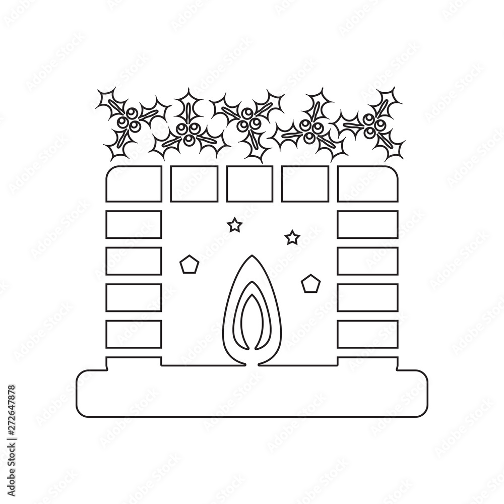 Poster fireplace icon. element of winter for mobile concept and web apps icon. outline, thin line icon for 