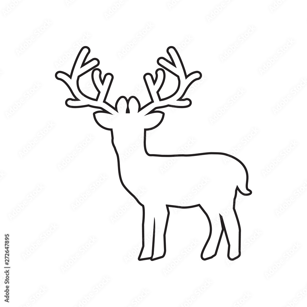 Poster deer icon. element of winter for mobile concept and web apps icon. outline, thin line icon for websi