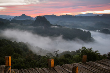 Viewpoint of mountains and forests,The place is Japo Village. Pang Mapha District Mae Hong Son Province , Northern Thailand