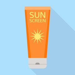 Sunscreen tube icon. Flat illustration of sunscreen tube vector icon for web design