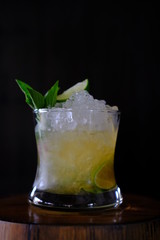 summer drinks and cocktail on wood table