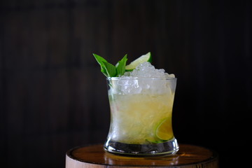 fresh drink with ice and mint