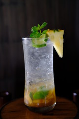 fresh pineapple mojito cocktail