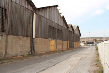 Fototapeta na wymiar buildings (warehouses) in saint-nazaire (france) 