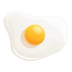 Fried egg icon. Cartoon of fried egg vector icon for web design isolated on white background
