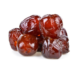  Sweet dried Chinese Jujube on the white background