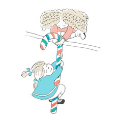 big Lollipop, children's illustration, postcard