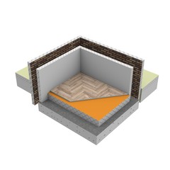 Graphic illustration - 3d render of insulation solution in a wall and floor