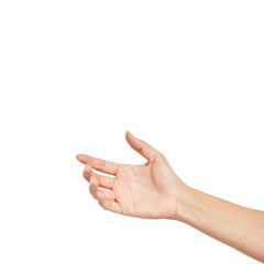 Empty female woman hand holding