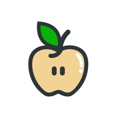 cartoon apple half vector