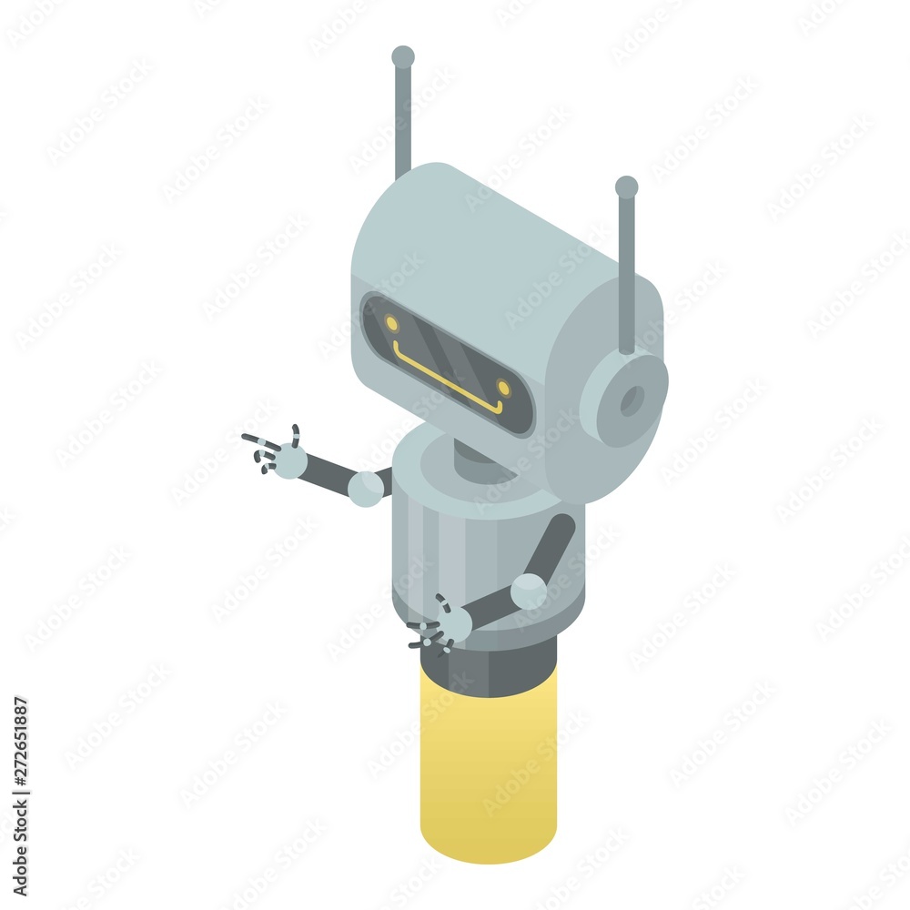 Poster robot chatbot icon. isometric of robot chatbot vector icon for web design isolated on white backgrou
