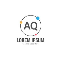 AQ Letter Logo Design. Creative Modern AQ Letters Icon Illustration