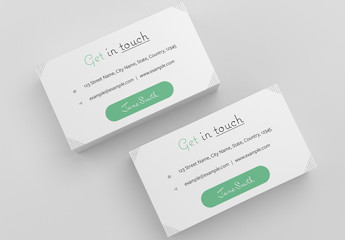 Business Card Layout with Corner Crosshatching Accent