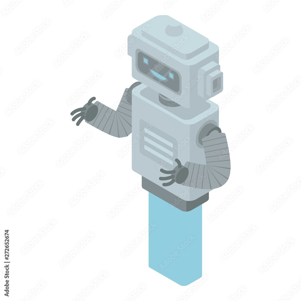 Poster retro chatbot icon. isometric of retro chatbot vector icon for web design isolated on white backgrou