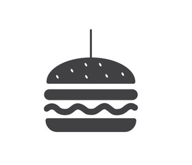 Delicious Hamburger or burger icon on white background 