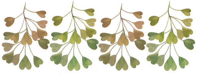 Seamless straight pattern with leaf hearts