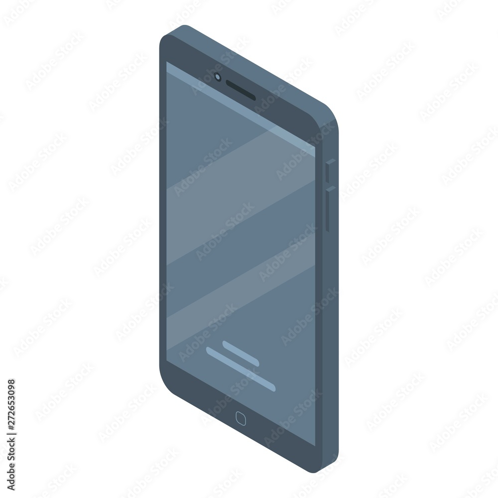 Poster protected smartphone icon. isometric of protected smartphone vector icon for web design isolated on 