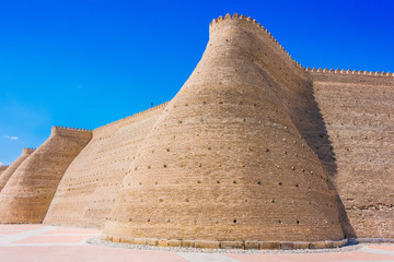 Fototapeta na wymiar Walls of the Ark of Bukhara in Uzbekistan