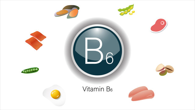 Vitamin B6 sources vector illustration