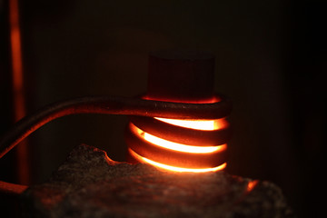 hot iron in casting factory